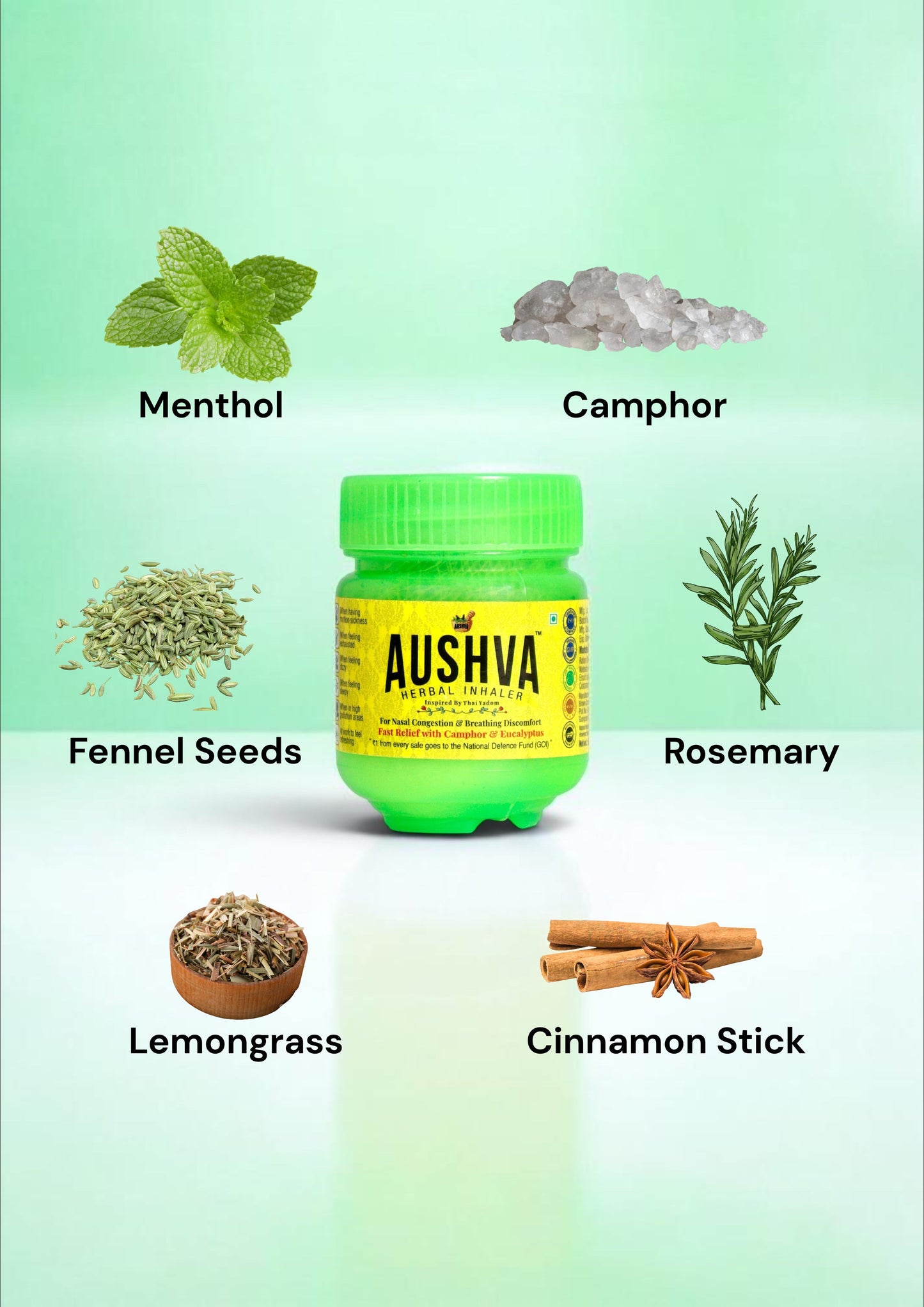 Aushva Natural Herbal Inhaler Pack of 5